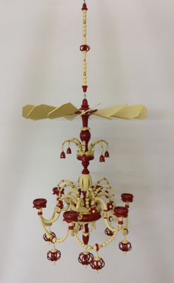 Laufleuchter wollweiss - bordeaux - gold
