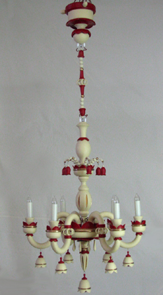Leuchterspinne bordeaux-weiss-gold