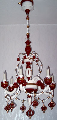 Leuchterspinne bordeaux-weiss-gold