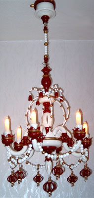 Leuchterspinne bordeaux-weiss-gold