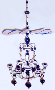 Laufleuchter<br>blau - weiss - gold