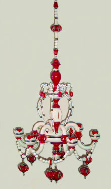 Leuchterspinne rot - wei - gold